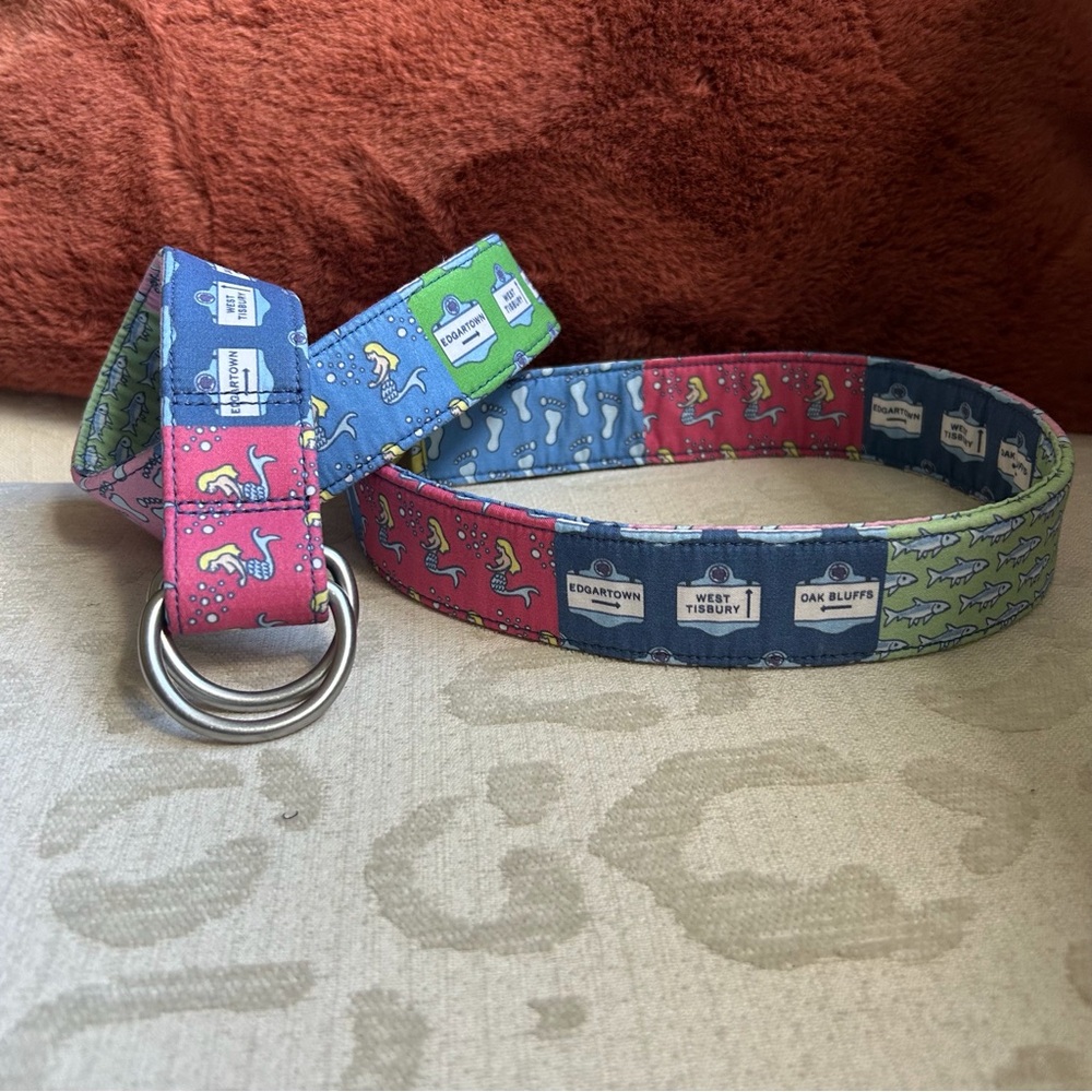 Vineyard Vines Patchwork Canvas Loop Ring Belt XS - Picture 5 of 6